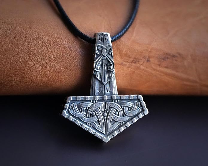 Baldur Jewelry - Thors Hammer Necklace Pendant Mjölnir - Viking Norse Thor Hammer Pendant Viking Jewelry - Thor Necklace - Thor Gifts for Men - Viking Necklace for Men