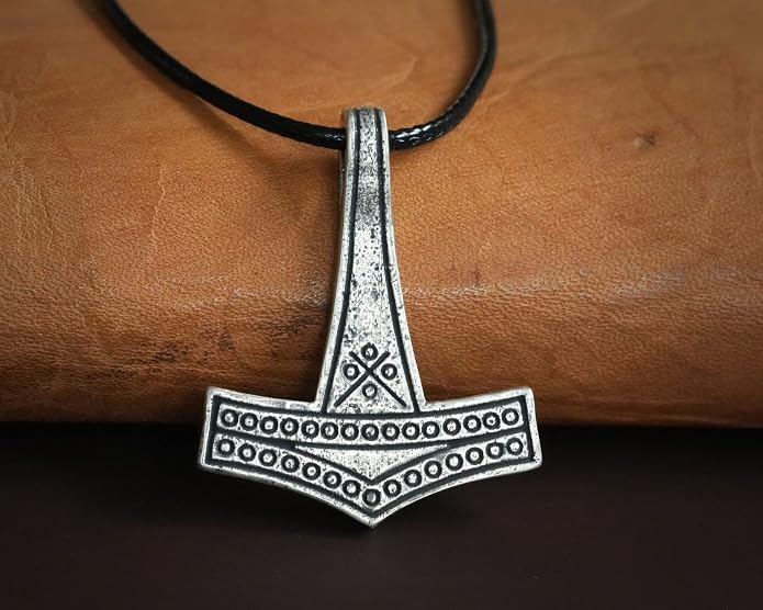 Baldur Jewelry - Thors Hammer Necklace Pendant Mjölnir - Viking Norse Thor Hammer Pendant Viking Jewelry - Thor Necklace - Thor Gifts for Men - Viking Necklace for Men