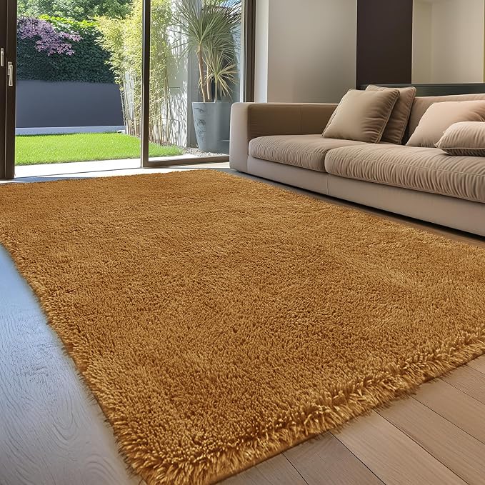 Sour Lemon 8x10 Area Rugs for Bedroom Living Room, Large Fluffy Shag Rug | Shaggy Carpet, Soft Plush Furry Bedside Rugs, Anti Slip,Washable Area Modern Rugs Floor Mat for Kids Girls Boys Living Room