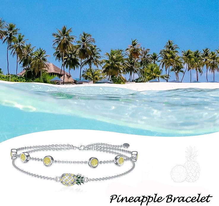 Dorunmo Anklet Bracelets For Women 925 Sterling Silver Birthstone/Infinity/Butterfly/Evil Eye/Turtle/Pineapple/Starfish/Heart Anklets Bracelets Jewelry Gifts for Women
