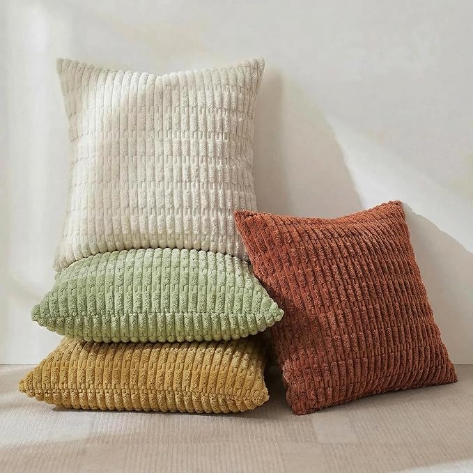 Fancy Homi 4 Packs Decorative Throw Pillow Covers for Living Room Couch Bed, Modern Farmhouse Boho Home Décor Accent Cushion Case, 26" x 26", Fall