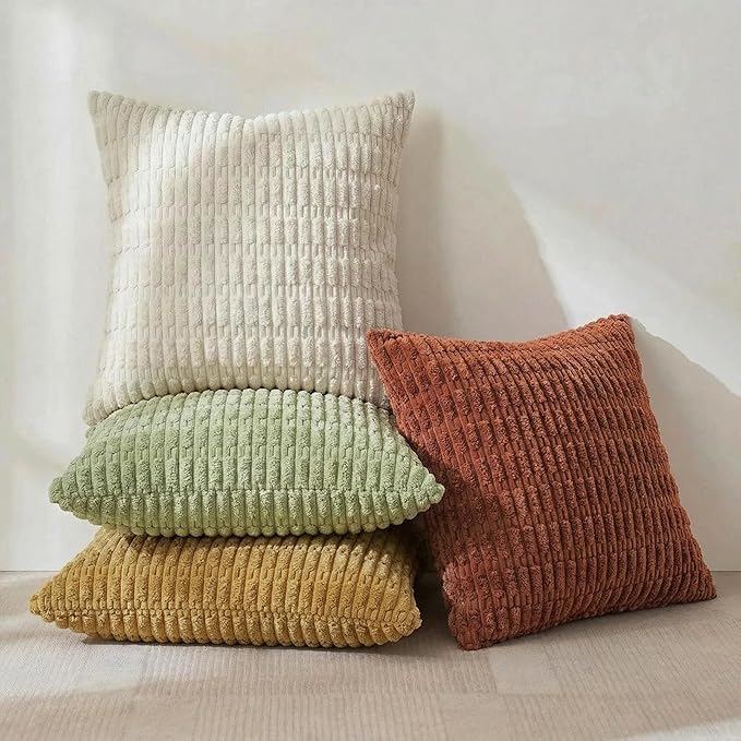Fancy Homi 4 Packs Decorative Throw Pillow Covers for Living Room Couch Bed, Modern Farmhouse Boho Home Décor Accent Cushion Case, 24" x 24", Fall