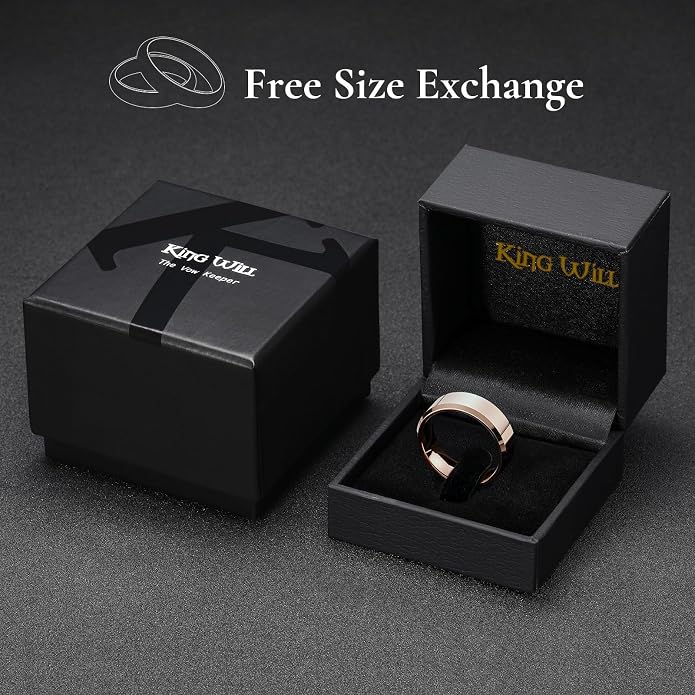 King Will BASIC Men Women 4mm/5mm/6mm/7mm/8mm Titanium Rings Polished Wedding Band Engagement Anniversary Band Comfort Fit