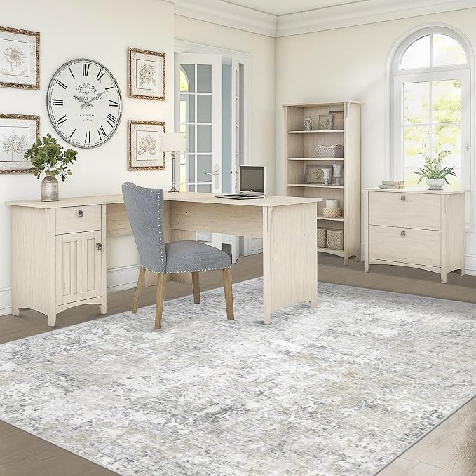 XLUEZ 5x7 Area Rugs for Living Room, Washable Modern Abstract Large Area Rug Neutral Soft Non Slip Kids Rug Stain Resistant Indoor Carpet for Bedroom Nursery Dining Room Playroom(BeigeGrey, 5'x7')