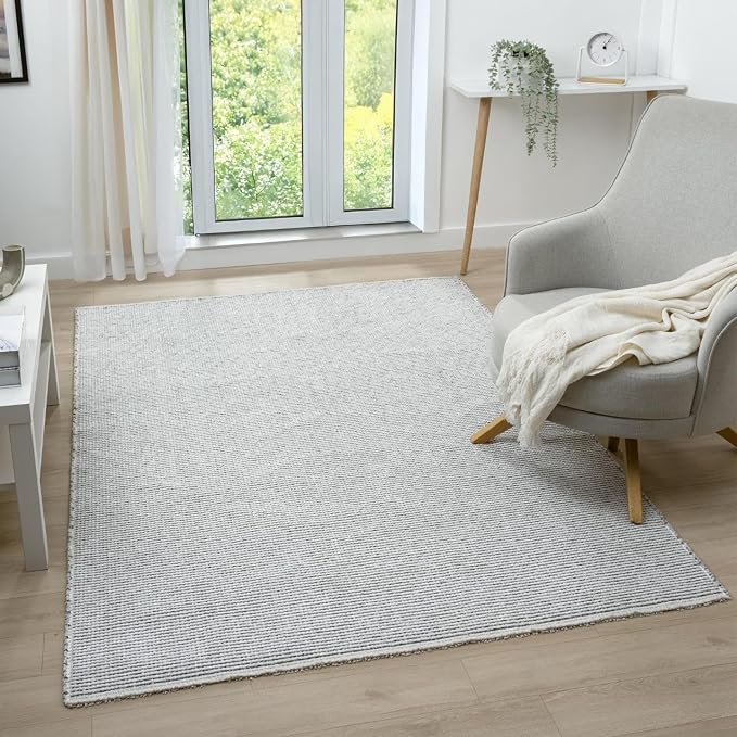 LUXE WEAVERS Two-Tone Fringed Area Rug Gray 8x10