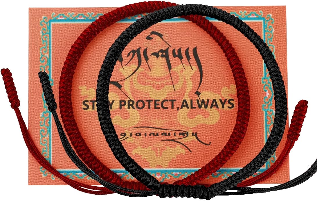 Authentic blessed Tibetan monks handmade Dorje Knot protection bracelet for men and women with a talisman.Red bracelet-matching bracelets-couples bracelets-friendship bracele-gift for men