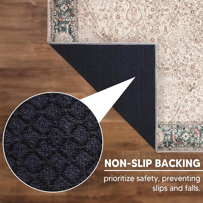 Keen Home Design 24"x36" Rug - Machine Washable Entry Rug with Non-Slip Backing, Ideal for Enteryway, Kitchen, Bathroom, Laundry Room - Vintage, Easy Clean, Durable, Low Pile - (2' x 3')