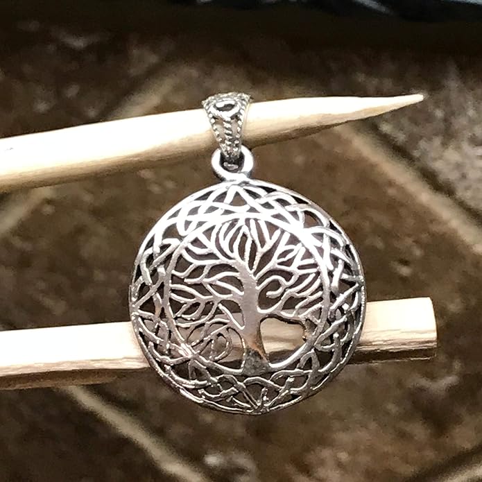 Tree of Life 925 Solid Sterling Silver Pendant 34mm