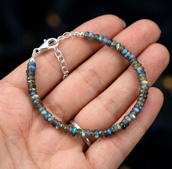 Natural Gemstone Bead Bracelet for Women – Healing Crystal Reiki Bracelet, Handmade Spiritual Protection Jewelry, Energy Stone Stretch Bracelet Gift for Women & Girls