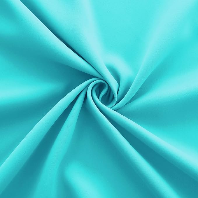 KOUFALL Turquoise Curtains for Kitchen Window Bathroom Blackout 45 Inch Length 2 Panels Set Light Teal Room Decor Short Curtains for Small Windows