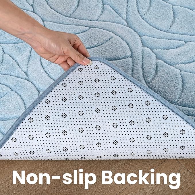 Macgace Ultra Soft Area Rug for Living Room, 5x7 Blue Geometric Shag Rugs | Washable Non-Slip Backing Medium Pile Modren Fuzzy Carpet for Kids Room, Girls Bedroom, Classroom, Dorm