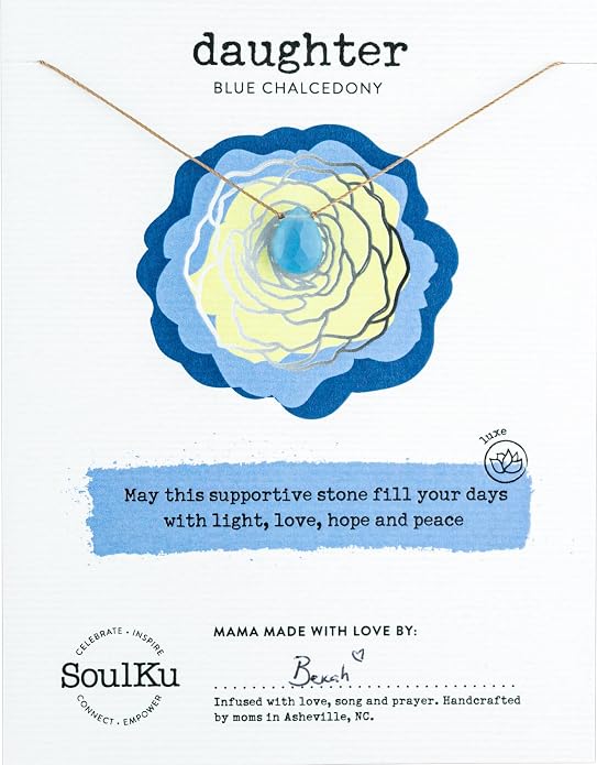 SOULKU Luxe Inspirational Necklace, Empowerment Jewelry, Handcrafted Necklace For Women, Gift For Mom, 2" Extender With Lobster Clasp, 16" Nylon Cord