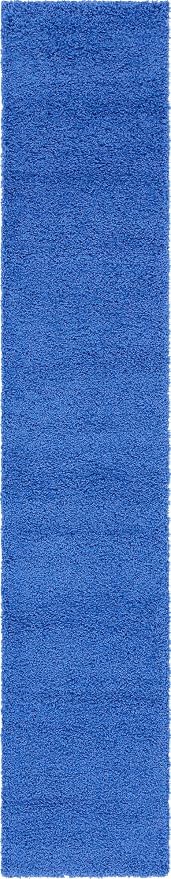 Unique Loom Solid Shag Collection Area Rug (2' 6" x 13' 1" Runner, Periwinkle Blue)