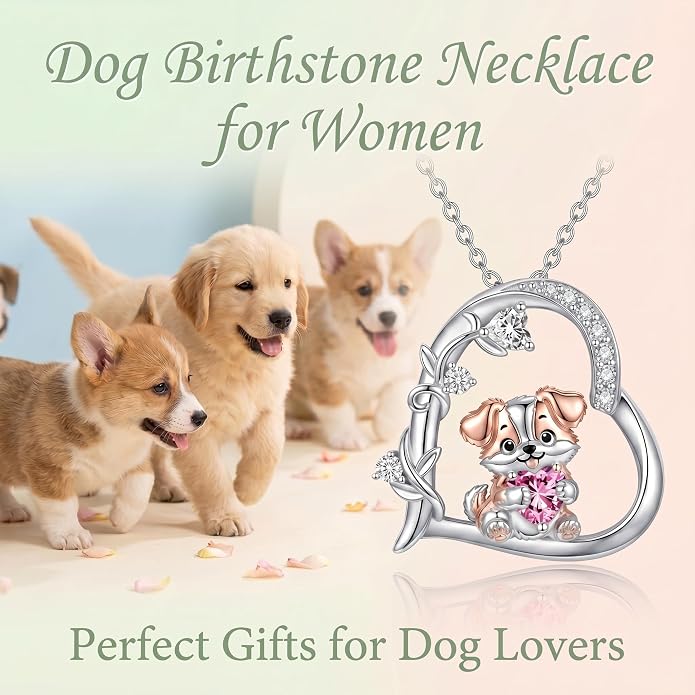 PELOVNY Teddy Bear Necklace for Women 925 Sterling Silver Bear/Highland Cow/Fox/Cat/Axolotl Birthstone Necklace Christmas Birthday Jewelry Gifts for Mom Daughter Wife Sister