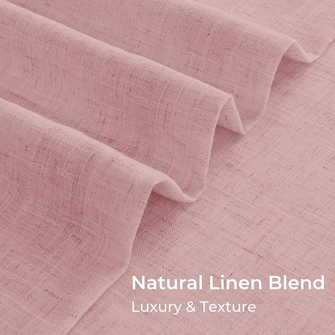 CAPALOCA Pinch Pleated Curtains Blackout, Linen Blackout Curtains 108 inches Long 2 Panels Set for Bedroom, Thermal Insulated Pinch Pleated Drapes for Living Room, 40"W x 108"L (Pack of 2), Nude Pink
