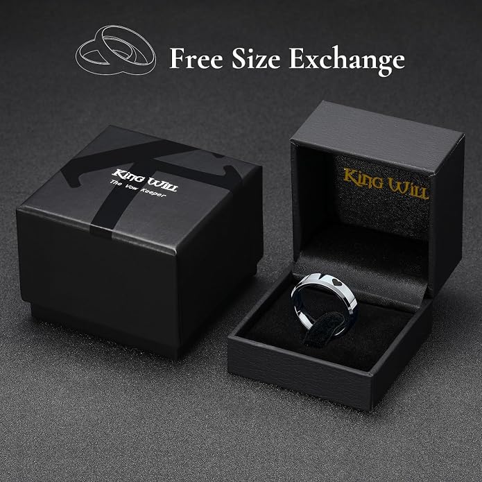 King Will BASIC Men Women 4mm/5mm/6mm/7mm/8mm Titanium Rings Polished Wedding Band Engagement Anniversary Band Comfort Fit