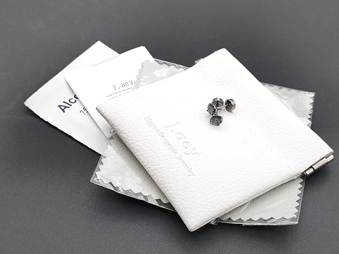 Titanium Earrings for Women Stud Earrings Cubic Zirconia Dainty Screw Flat Back Hypoallergenic Earrings for Women for Multiple Cartilage Helix Conch Tragus Piercing Jewelry for Sensitive Ears