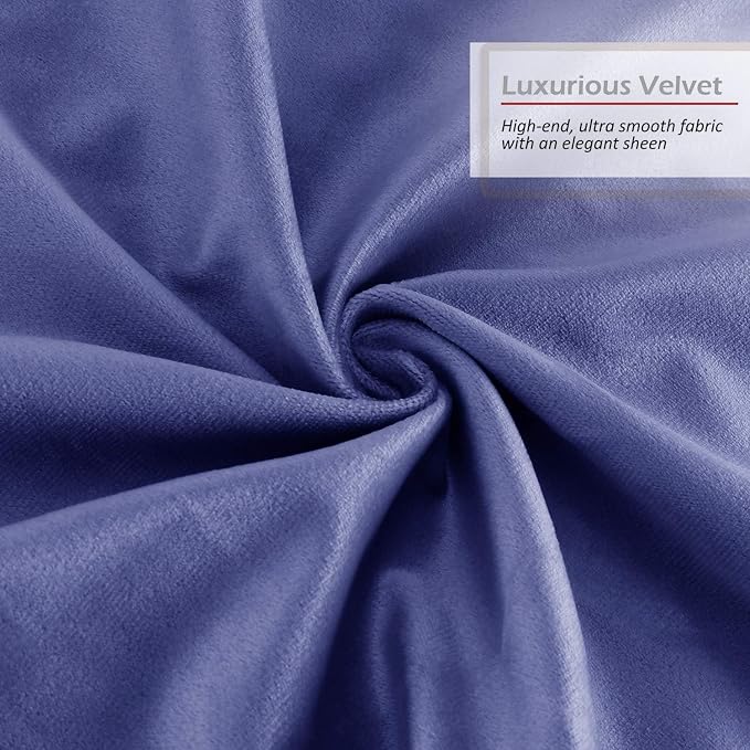 Nestl Throw Pillow Covers, Cozy Velvet Decorative Outdoor Pillow Covers 16 x 16 Inches, Soft Solid Cushion Covers for Sofa, Bed and Car, Set of 2 - Calm Blue