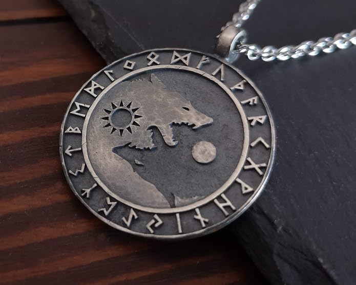 Yin Yang Necklace For Men Ancient Looking High Quality Pendant Jewelry - Yin Yang Gifts - Viking Jewelry for Men