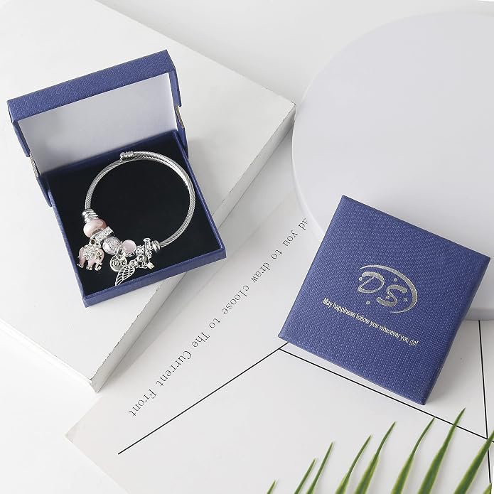 DS Charm Bracelets for girls,exquisite cute cartoon friendship bracelets Silver Stainless Steel Bangle with birthday Gift box, Adjustable girls jewelry Suitable for holiday gifts
