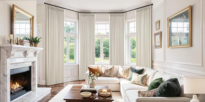 MIULEE Pinch Pleated 100% Blackout Curtains 40"x96" Long Birch 4 Panels Set | Thick Linen, Memory Trained Pleat, Back Tab Double Layer Drapes, Thermal Insulated, Curtain for Bedroom Living Room Darkening