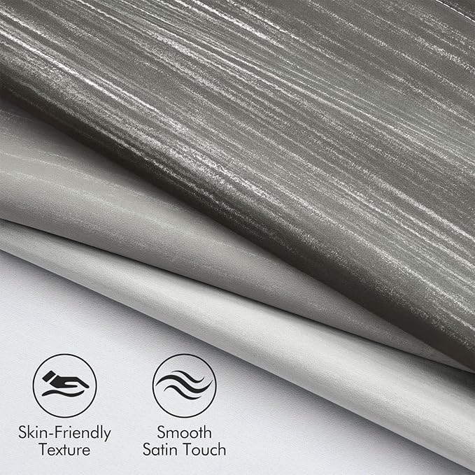 MIULEE Grey and Greyish White Ombre Blackout Curtains, Full Room Darkening Thermal Insulated 96 Inches Long Drapes for Bedroom/Living Room Grommet Window Treatments Modern 52Wx96L, Set of 2