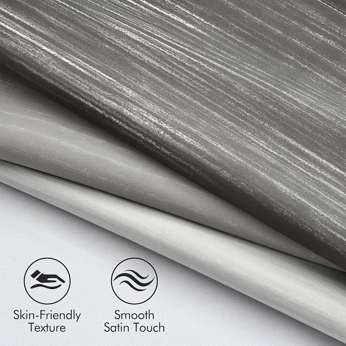 MIULEE Grey and Greyish White Ombre Blackout Curtains, Full Room Darkening Thermal Insulated 63 Inches Long Drapes for Bedroom/Living Room Grommet Window Treatments Modern 52Wx63L, Set of 2