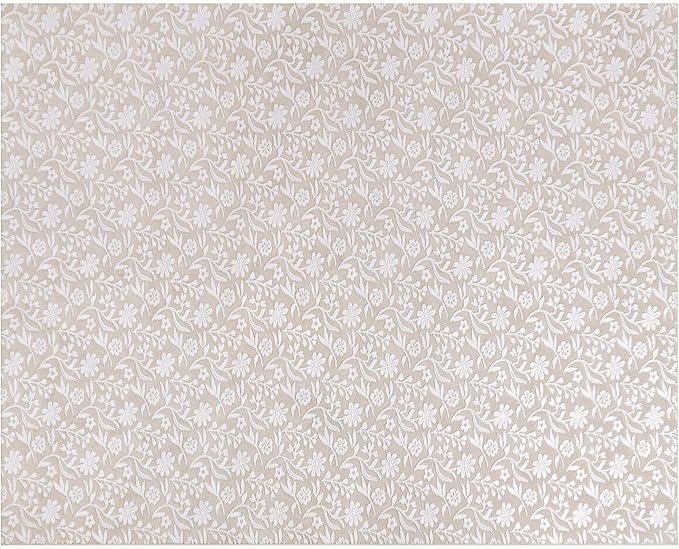 Vaukki 8x10 Area Rug for Living Room, Soft Fluffy Washable Modern Floral Indoor Floor Mat, Non Slip Shaggy Boho Accent Throw Carpet for Bedroom, Living Room, Nursery and Dining Room, Beige and White