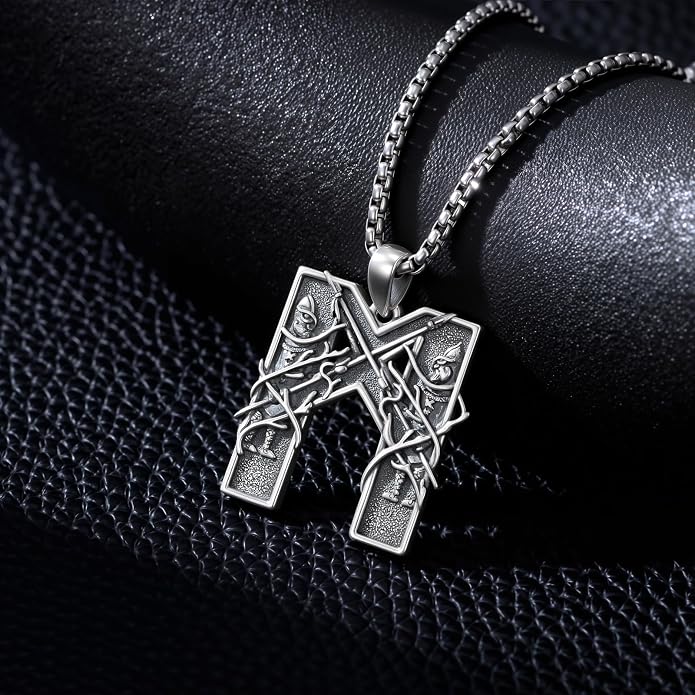 Viking Necklace 925 Sterling Silver Viking Rune Letter Pendant Norse Jewelry Gifts for Men Father