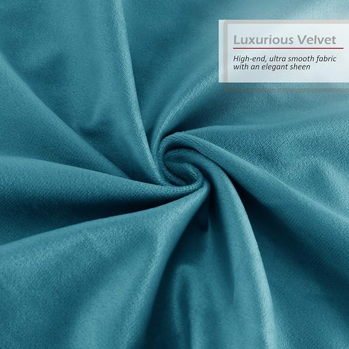 Nestl Throw Pillow Covers, Cozy Velvet Decorative Pillow Covers 12 x 20 Inches, Soft Solid Couch Pillow Covers for Sofa, Bed and Car, Set of 2 - Beach Blue