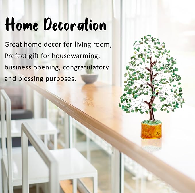 Crocon® Green Aventurine Crystal Tree Of Life, Birthday Gifts For Women & Men, House Decor Healing Crystals Present, Spiritual Gift Room Decor, House Warming Gift New Home, Self Care Mom Birthday Gift