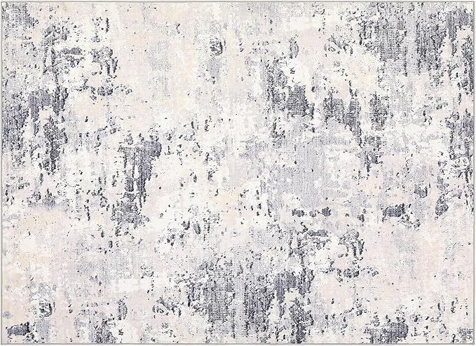 ROYHOME Living Room 8x10 Washable Modern Abstract Rug Faux Wool Ultra Soft Non Slip Non Shedding Accent Rug for Bedroom Dining Room Office Home, Grey Taupe