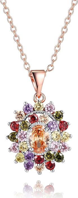 JIANGYUE Multicolor Cubic Zirconia Ring Rhodium Rose Gold Plated Multi-Stone Ring for Women Fashion Jewelry