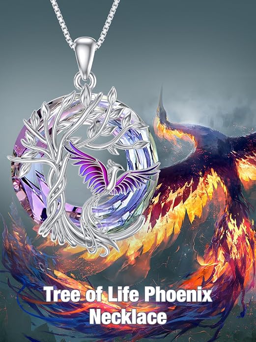 TOUPOP Phoenix Necklace 925 Sterling Silver Crystal Pendant Phoenix Rising Jewelry Women Birthday Mothers Day Gifts for Women