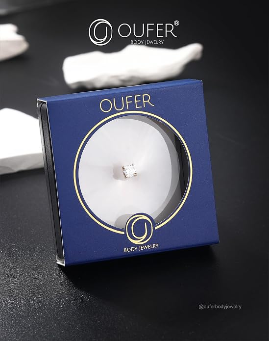 OUFER 14K Solid Gold Clea CZ Replacement Ball Externally Threaded for Belly Button Rings