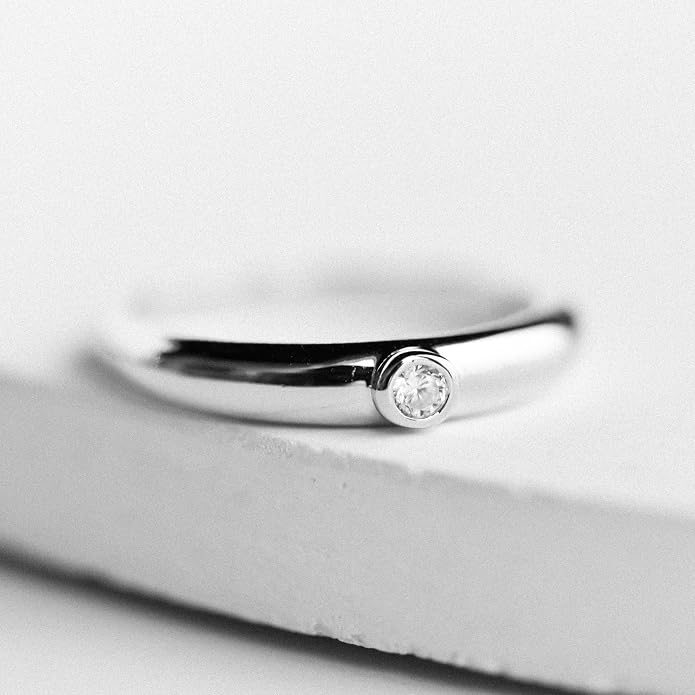 espere 14K Gold Thin Dome Ring for Women | Gold Pinky Ring Minimalist Signet Ring