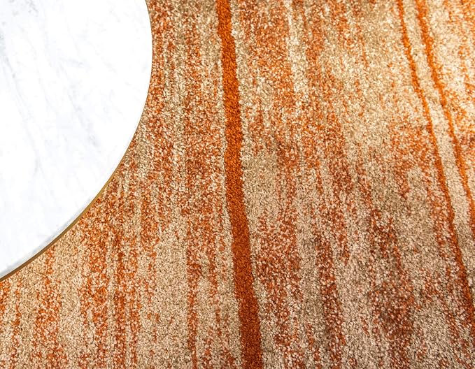 Unique Loom Autumn Collection Modern Contemporary Casual Abstract Area Rug (Beige/ Terracotta Rustic, 2 ft 6 in x 10 ft Runner)