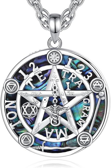 AEONSLOVE Tetragrammaton De Plata 925 Sterling Silver Tetragrammaton Necklace/Metatron Cube Pendant Amuleto De Proteccion Gifts for Women Men