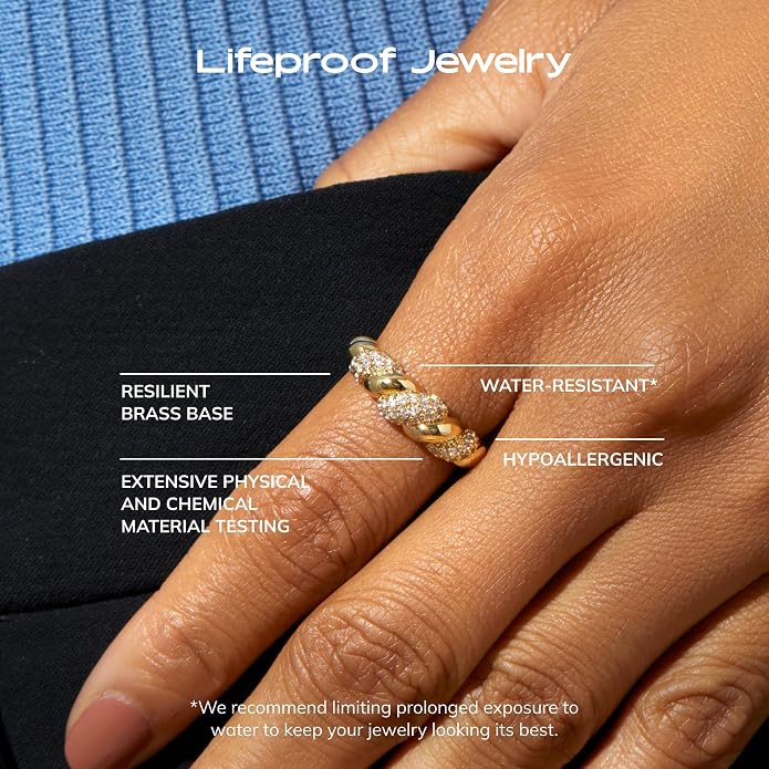 Ana Luisa Gold Rings for Women - 14K Gold Plated Rings for Women Non Tarnish - Trendy Stacking Ring for Daily Wear - Twisted, Heart, Eternity Ring Styles - Hypoallergenic & Water-Resistant Jewelry