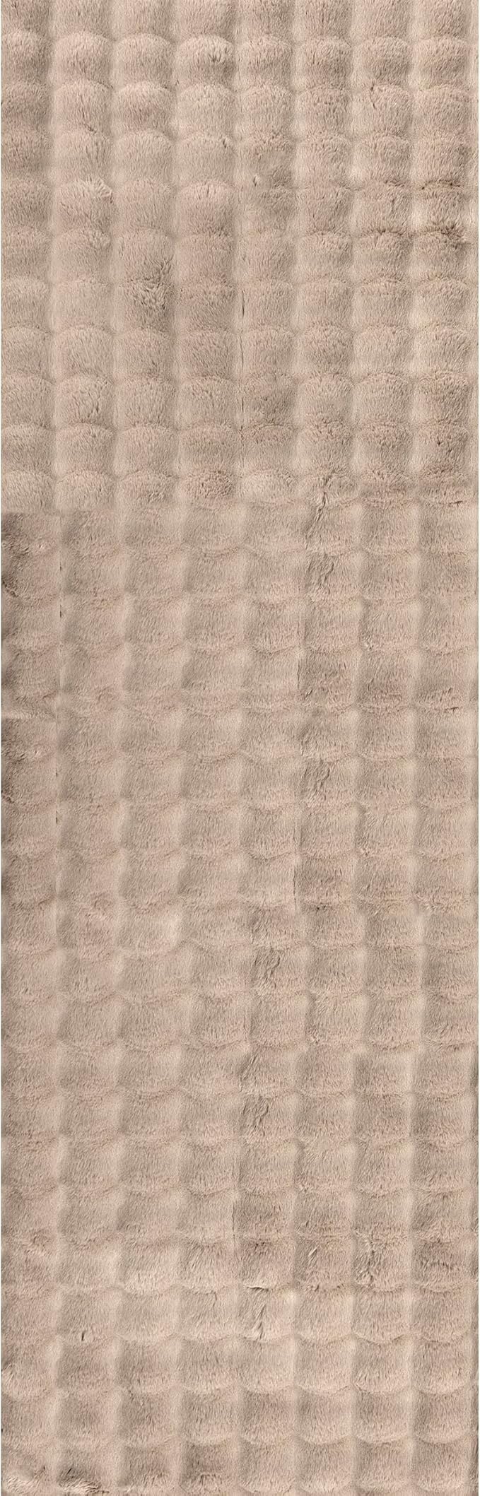 nuLOOM Jeni Taupe Checkered Washable Runner Rug, 2' x 8'