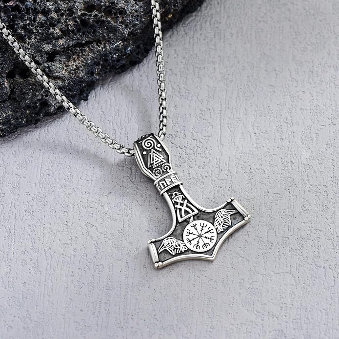 Viking Necklace for Men 925 Sterling Silver Viking Norse Pagan Jewelry Gifts for Women