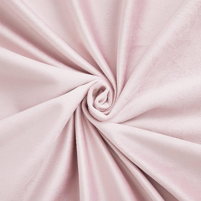 RYB HOME Velvet Curtains 72 inches Length, Back Tab & Rod Pocket Soft Fabric Curtains & Drapes for Home Office Attic Cafe Basement, Blush Pink, W 52 x L 72, 2 Panels Set