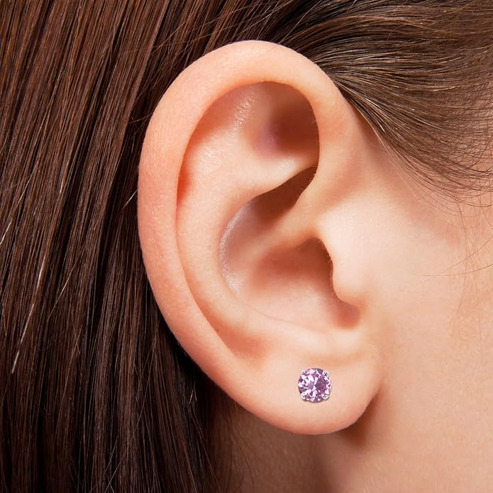 Titanium Earrings for Women Stud Earrings Cubic Zirconia Dainty Screw Flat Back Hypoallergenic Earrings for Women for Multiple Cartilage Helix Conch Tragus Piercing Jewelry for Sensitive Ears