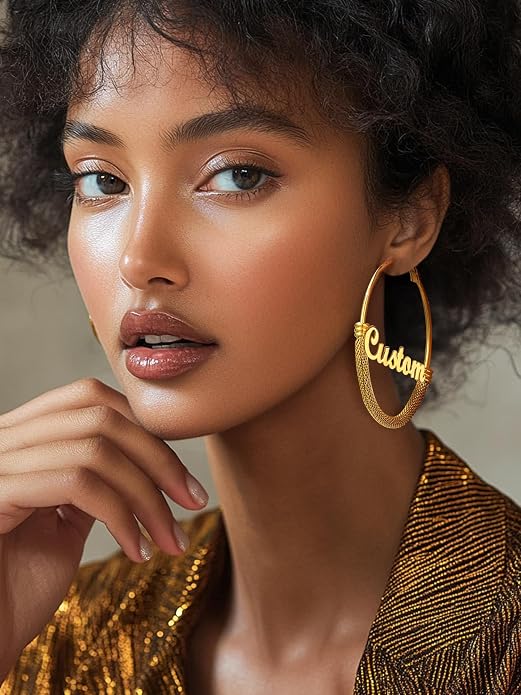 PROSTEEL 30/40/60/80/100mm Chunky Hoop Earrings For Women Gold Plated/Black Stainless Steel Hoops Earrings Statement Jewelry