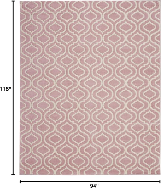 Nourison Home Jubilant Pink 7'10" x 9'10" Area Rug - Easy Clean, Non Shedding, Bed Room, Living Room, Dining Room, Kitchen (8' x 10')