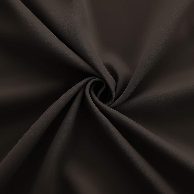 KOUFALL 63 Inch Length Brown Curtains 2 Panels for Bedroom,Grommet Blackout Drapes Window Darkening Thermal Insulating Dark Colored Vintage Curtains for Living Room 63 Long Coffee Color Chocolate