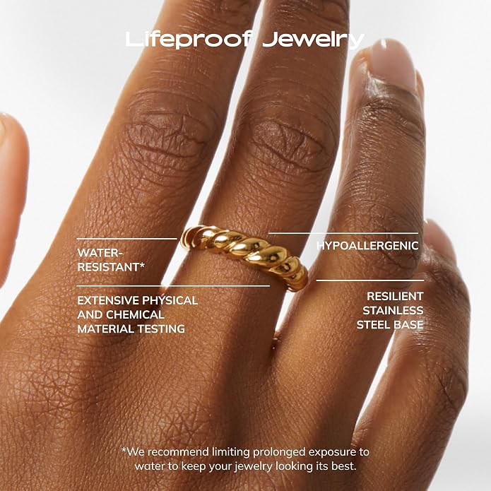 Ana Luisa Gold Rings for Women - 14K Gold Plated Rings for Women Non Tarnish - Trendy Stacking Ring for Daily Wear - Twisted, Heart, Eternity Ring Styles - Hypoallergenic & Water-Resistant Jewelry
