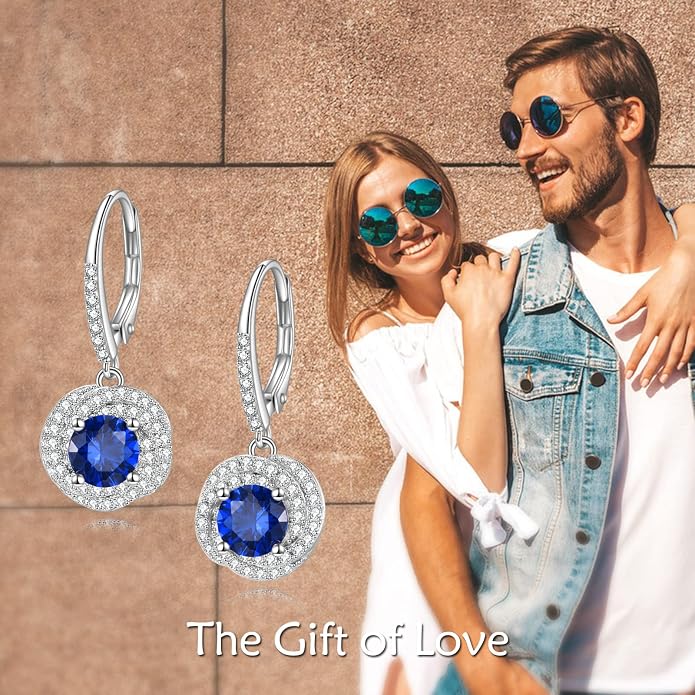 VONALA Dangle Earrings 925 Sterling Silver Opal Larimar Lapis Sapphire Turquoise Moss Agate Crystal Dangling Earrings Jewelry Gift for Women