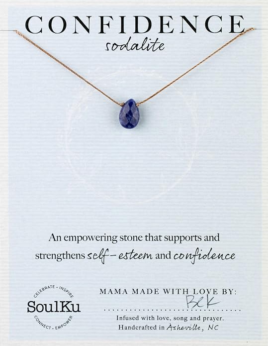 SOULKU Handcrafted Necklace, Empowerment Jewelry With Healing Crystal, Inspirational Jewelry For Women, Mom & Sister Gifts, 2" Extender With Lobster Clasp, 16" Nylon Cord
