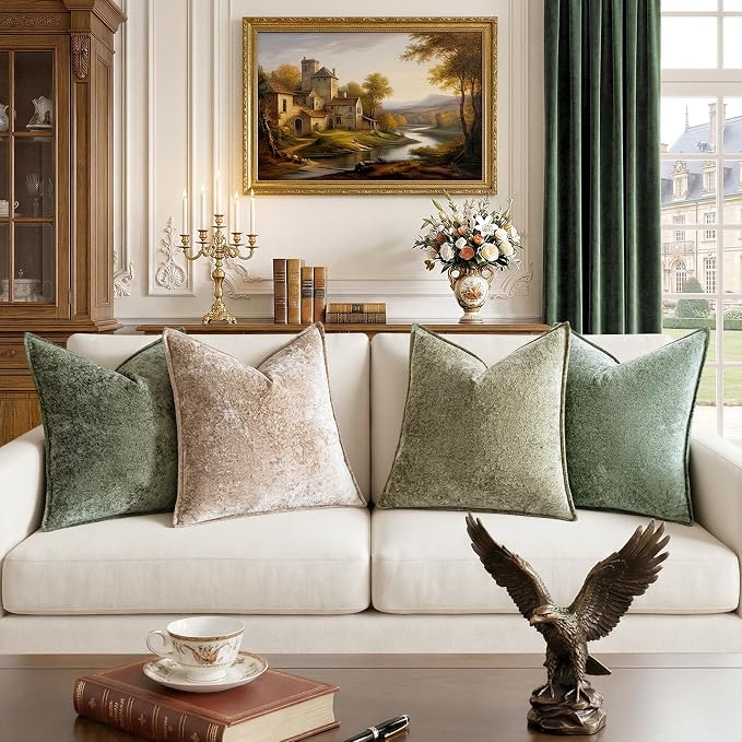 a moment Throw Pillow Covers 18X18 Inch 4 Packs,Soft Velvet Decorative Pillow Cases with 3D Ice Flower,Texture Modern Accent Cushion Covers for Sofa Couch Home Decor Quiet Oasis